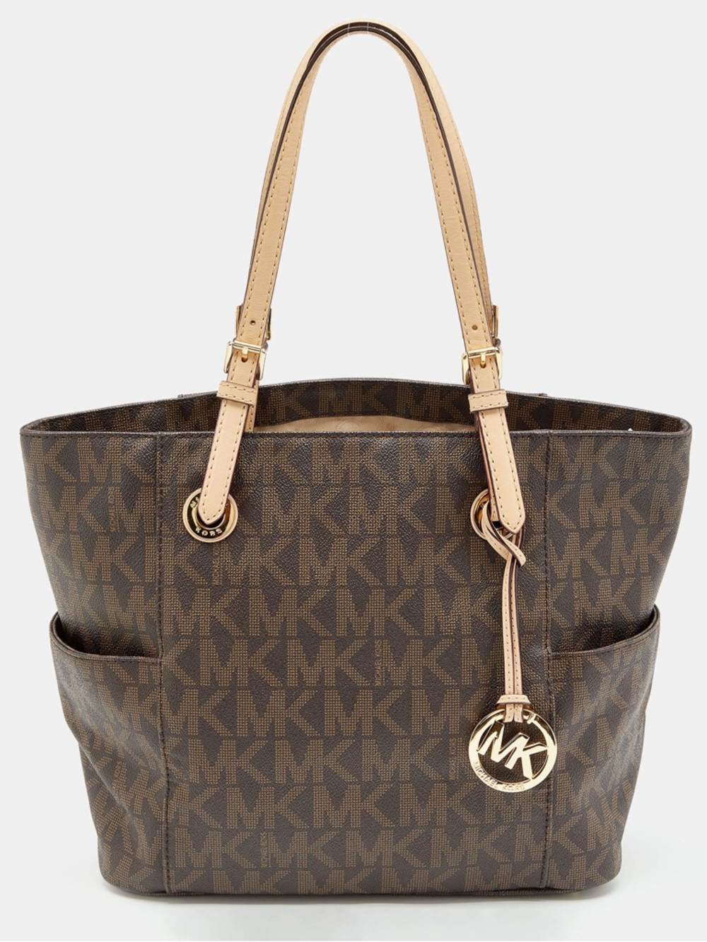 Michael Kors Brown Signature Jet Set Tote
